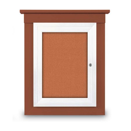 United Visual Products 42"x32" 2-Door Enclosed Letterboard, Header, White Vinyl/Lt Oak UV26235HD-LTOAK-WHITE